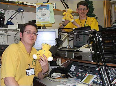 Kieran and Dean in the midst of Children In Need chaos